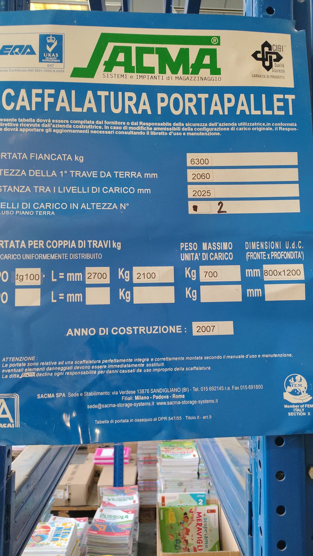 Scaffalatura portapallet in vendita - foto 3