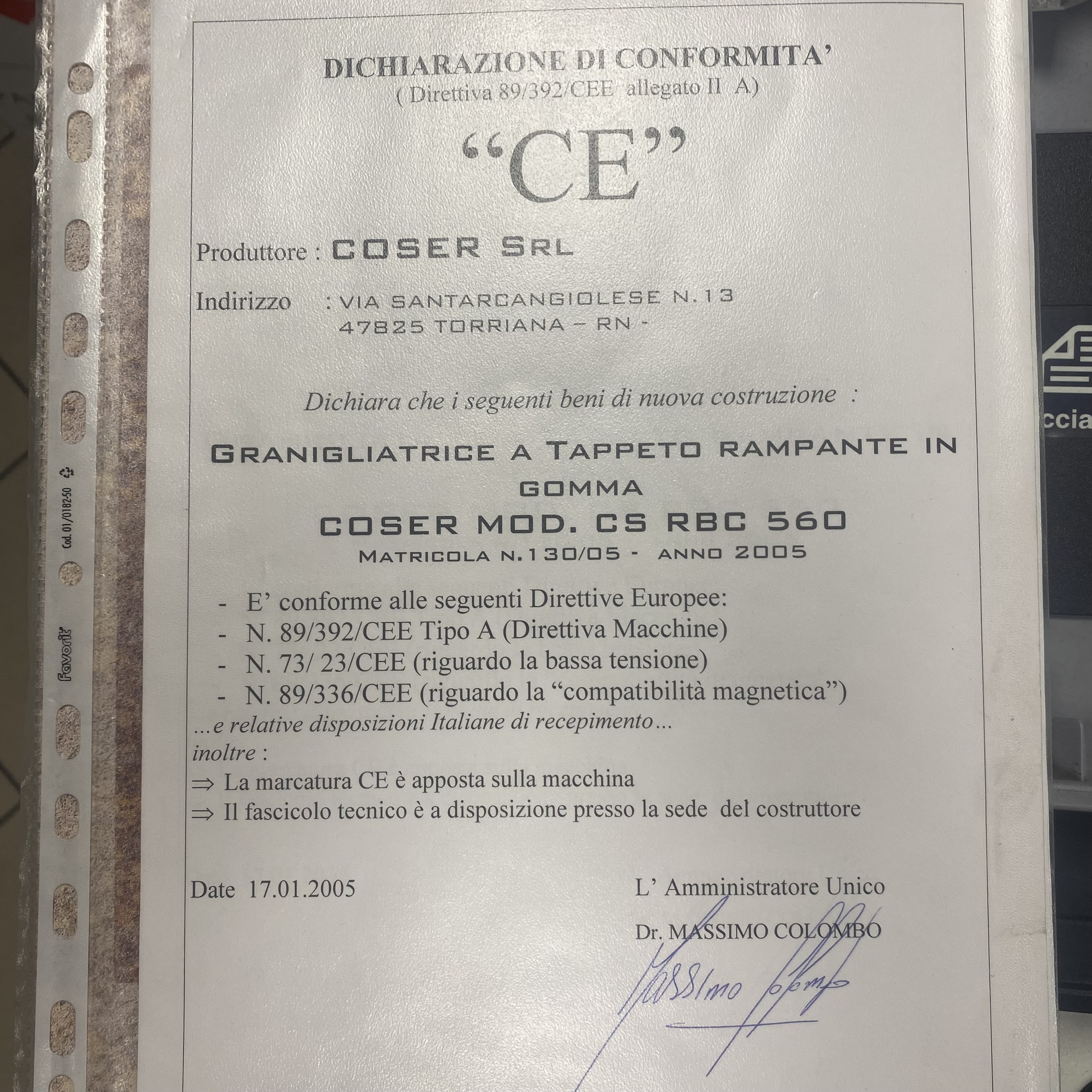 GRANIGLIATRICE COSER  in vendita - foto 4