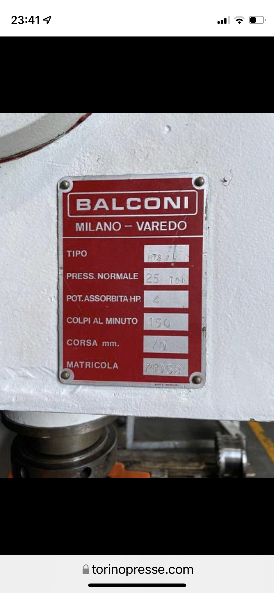 Pressa Balconi 25 ton in vendita - foto 3