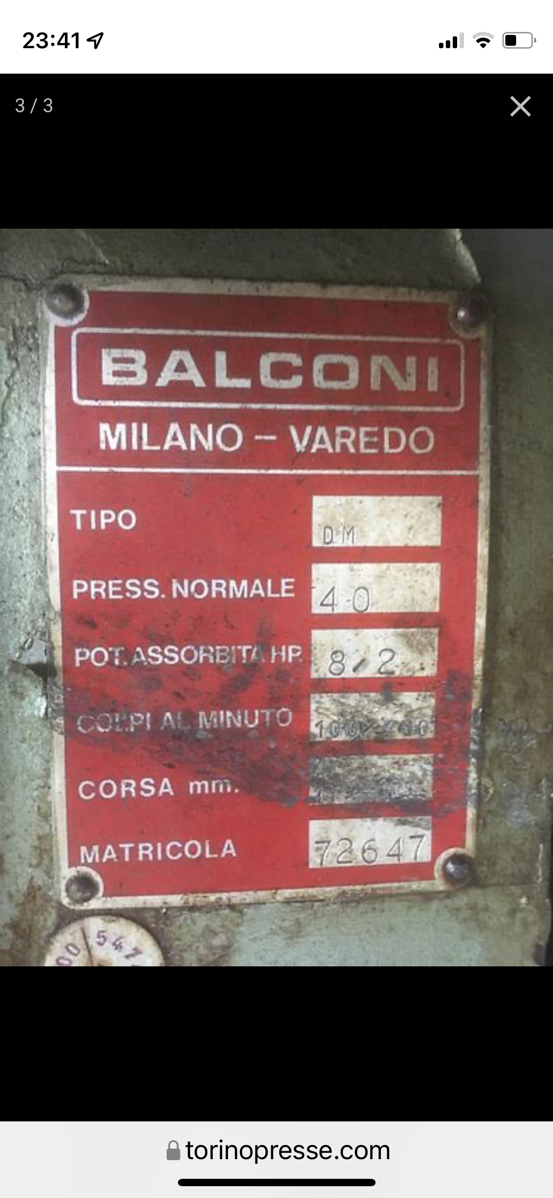 Pressa Alta velocità Balconi 40 ton in vendita - foto 2