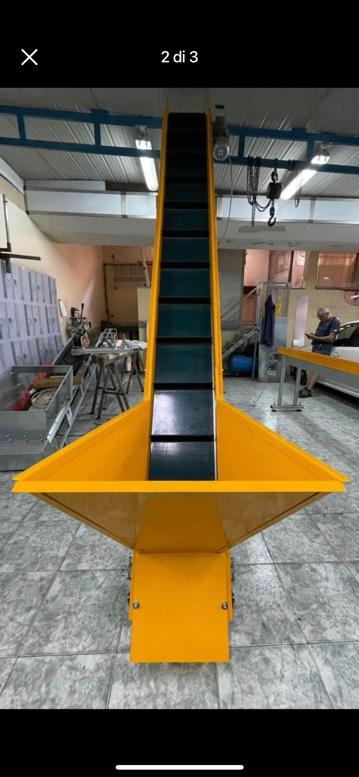 Nastro elevatore con tramoggia  in vendita - foto 2