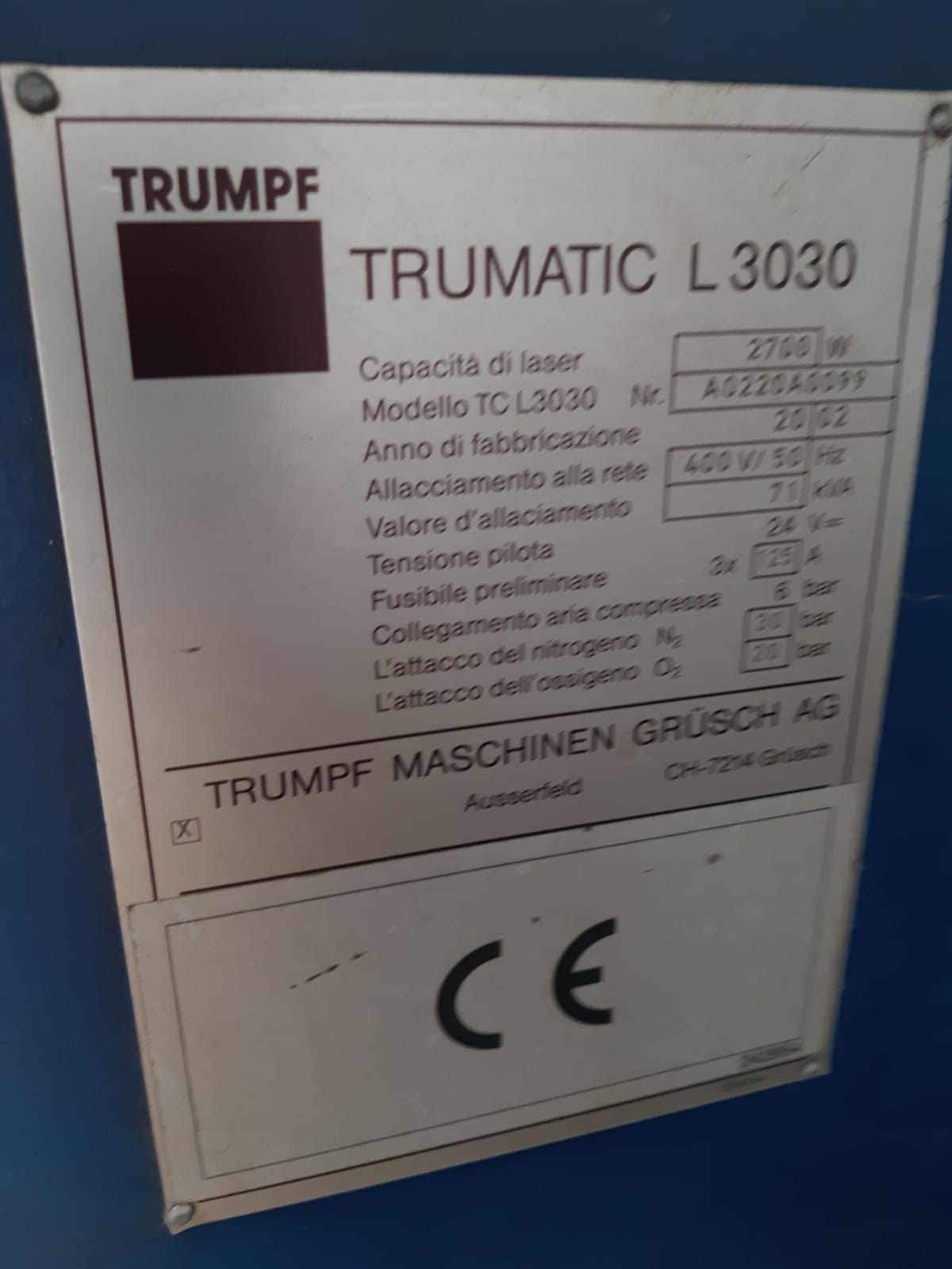 Pantografo taglio Laser Trumpf Trumatic  L3030 in vendita - foto 3