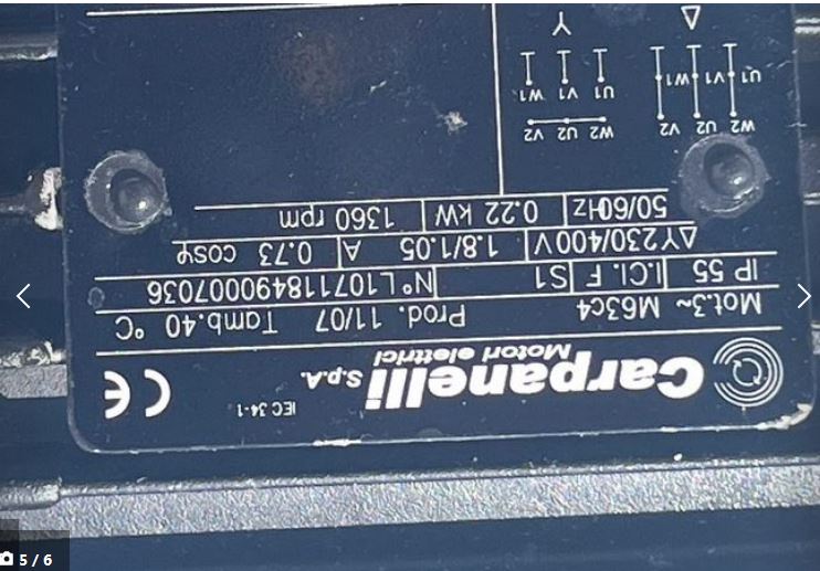 CARPANELLI M63c4 Motore trifase KW 0,22 in vendita - foto 5