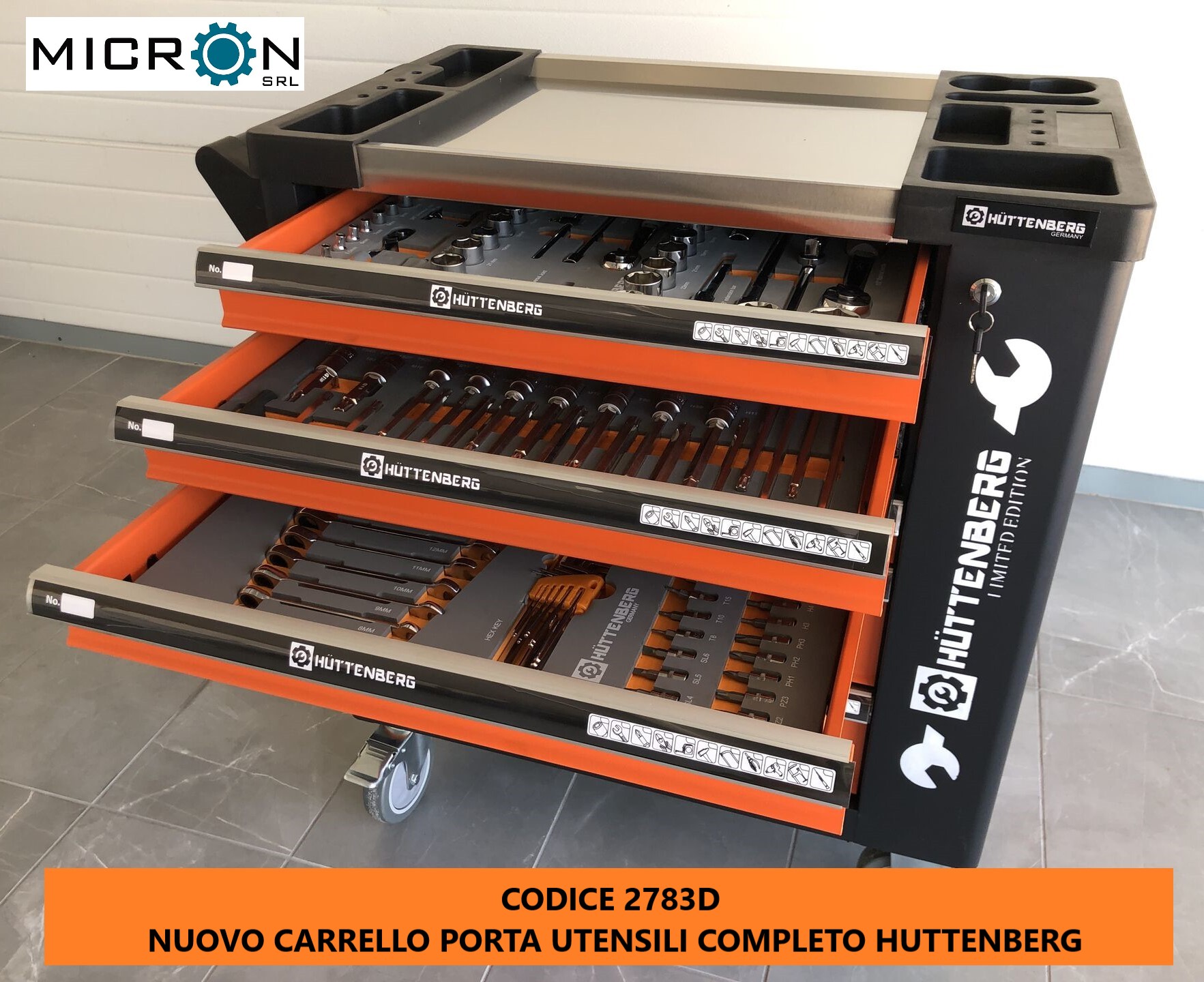 NUOVO CARRELLO PORTA UTENSILI COMPLETO HUTTENBERG in vendita - foto 1