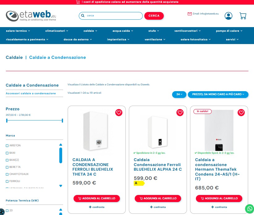 Negozio on-line E-COMMERCE caldaie condizionatori in vendita - foto 2