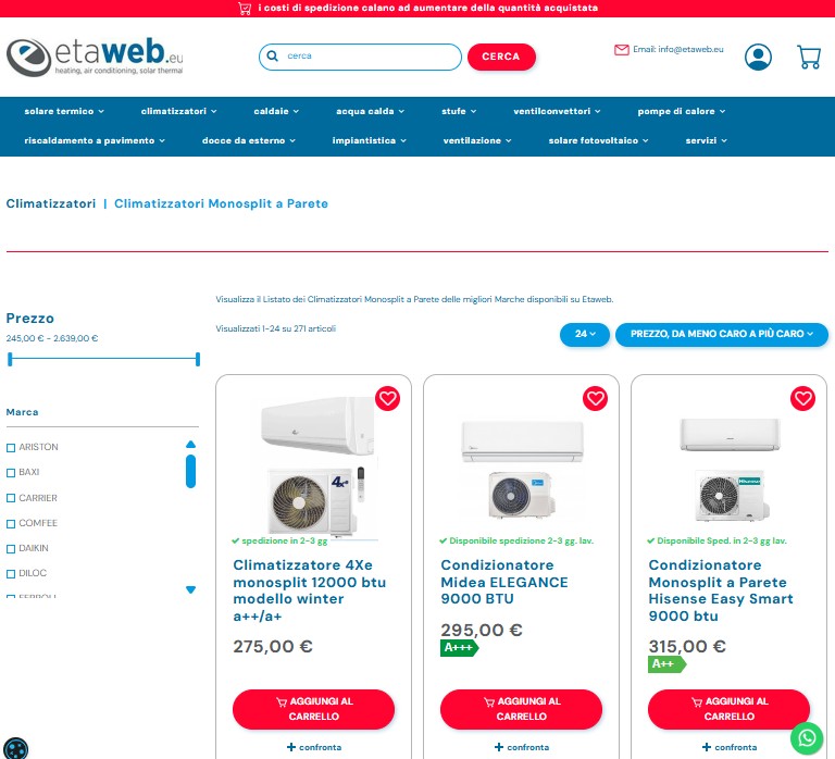Negozio on-line E-COMMERCE caldaie condizionatori in vendita - foto 3