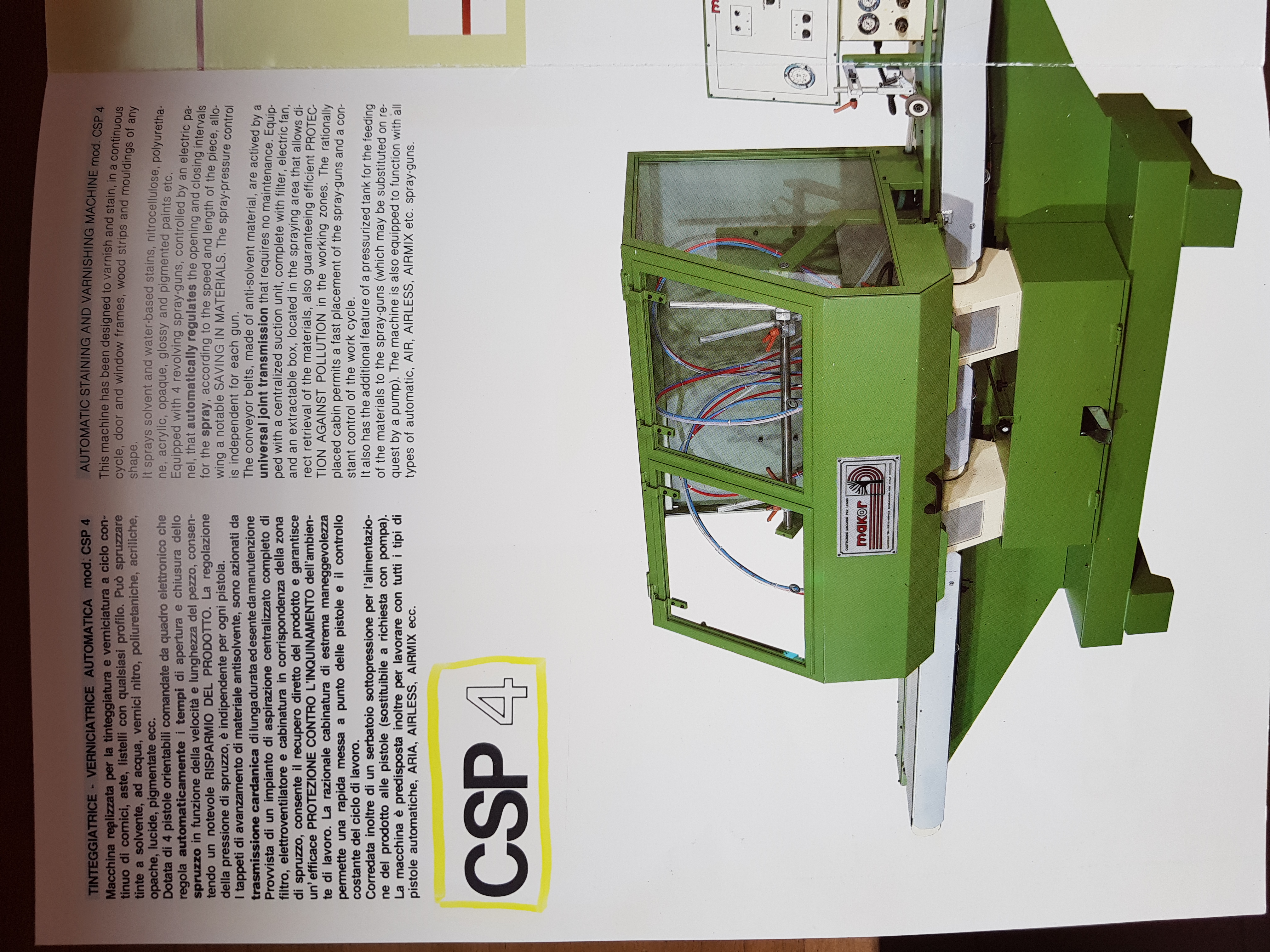 VERNICIATRICE/SPRUZZATRICE AUTOMATICA MAKOR MOD. CSP 4 in vendita - foto 3