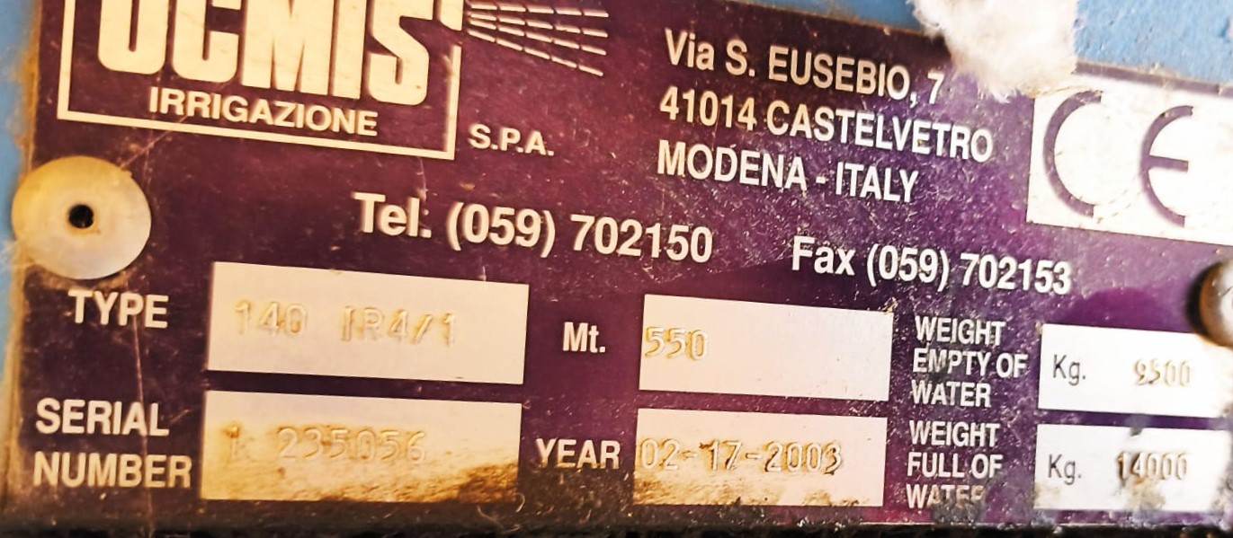 IRRIGATORE SEMOVENTE IR4 - 140/550 CON MOTORE  in vendita - foto 6
