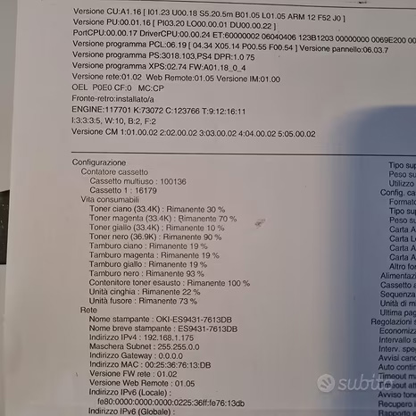 Stampante OKI ES9431-7613DB in vendita - foto 2