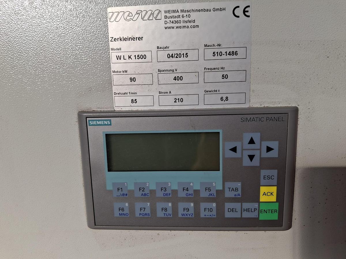 WEIMA SINGLE SHAFT SHREDDER 1500 MM 90 KW in vendita - foto 8