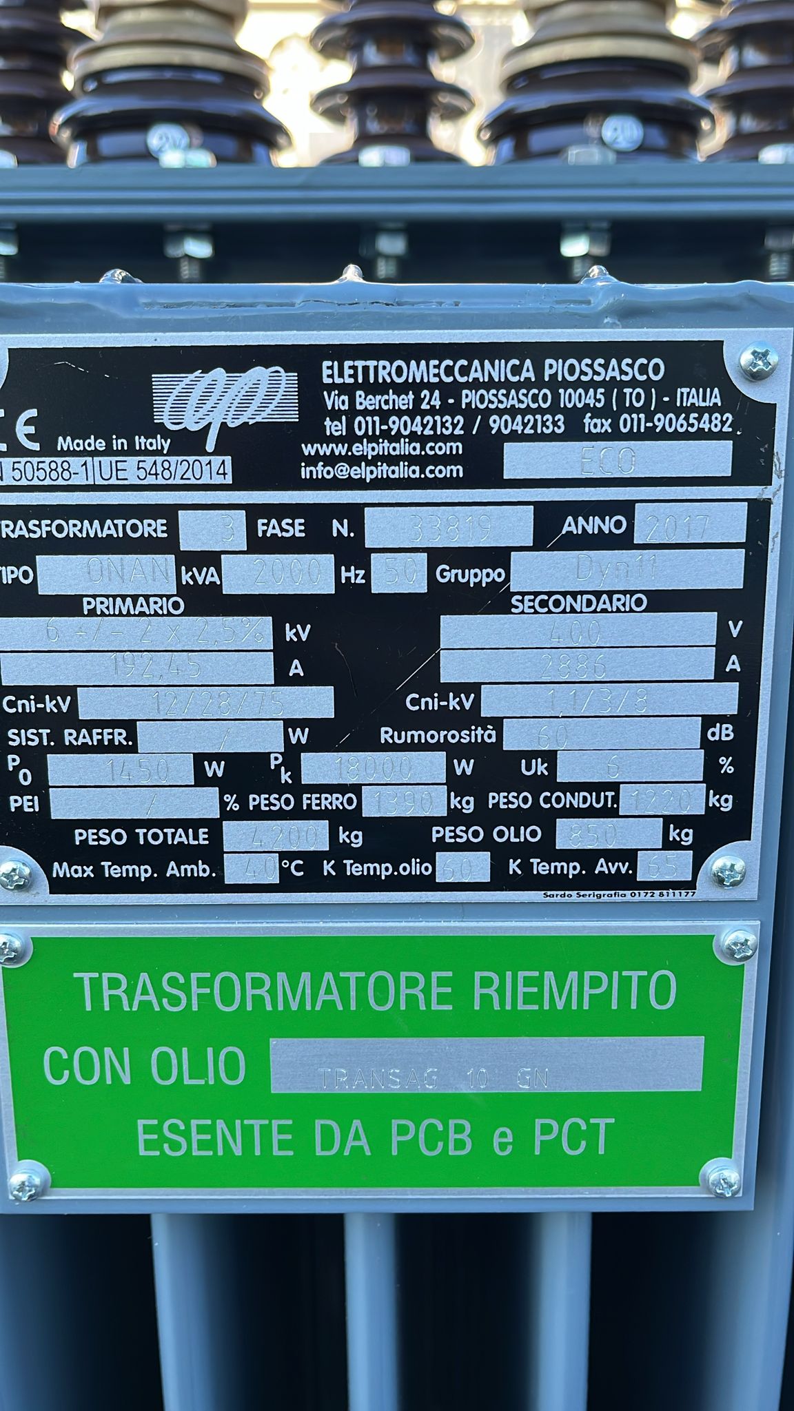 TRAFO 2000KVA 6 KV in vendita - foto 4