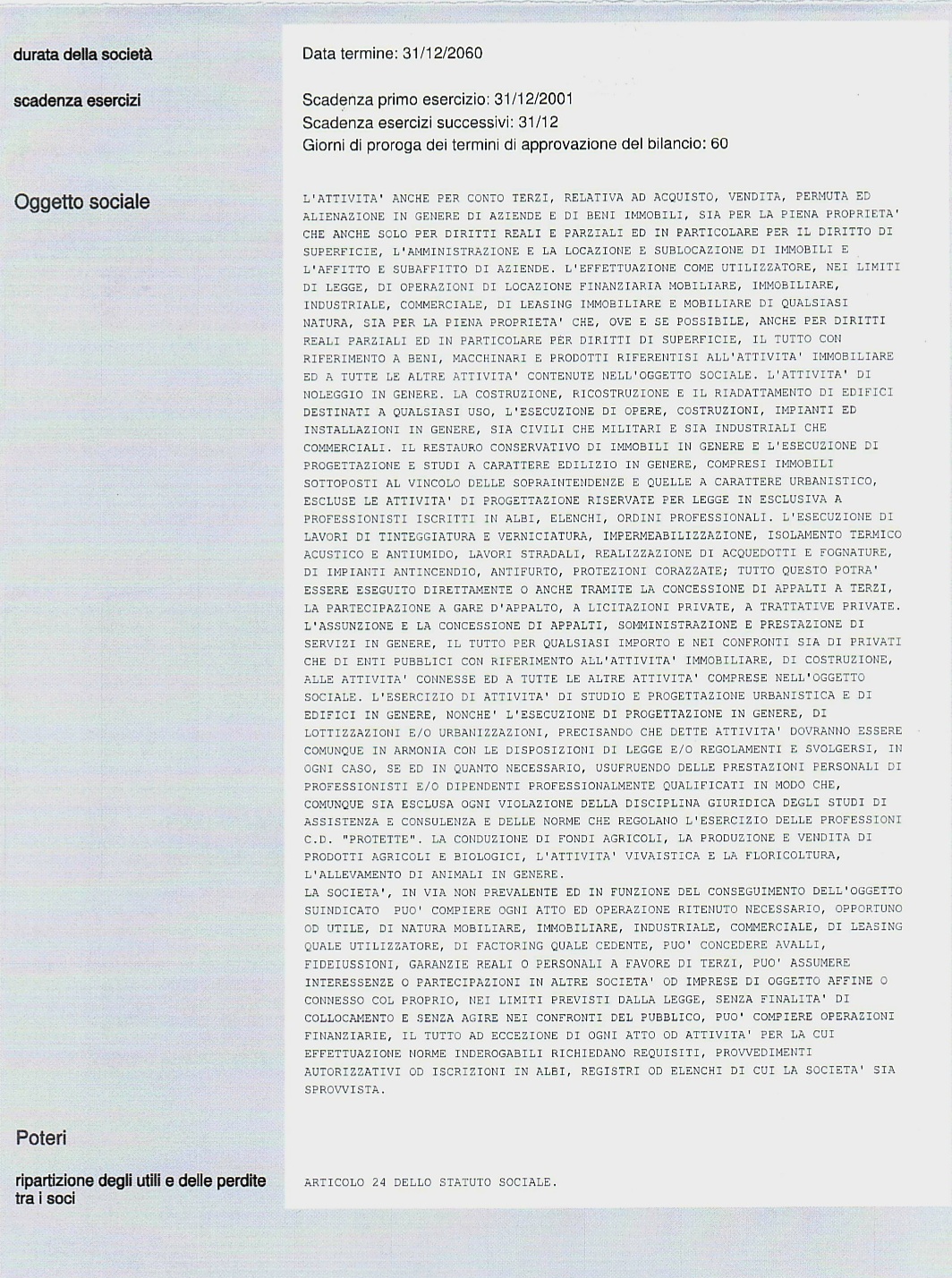 Quote Srl in vendita