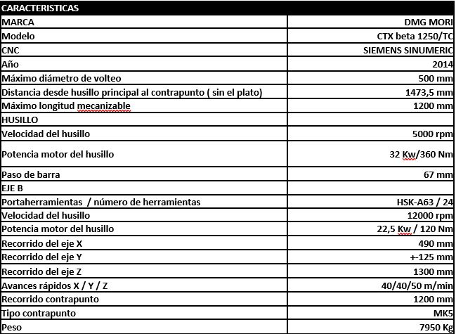 TORNIO DMG MORI CTX beta 1250 TC  in vendita - foto 8