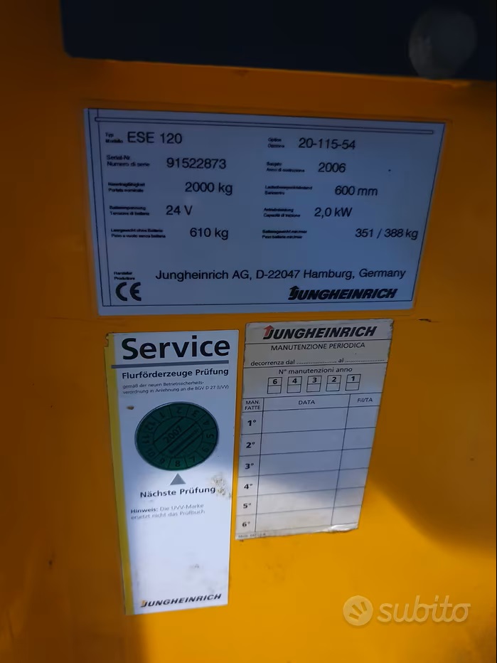 Transpallet uomo a bordo Jungheinrich ESE 120 in vendita - foto 2