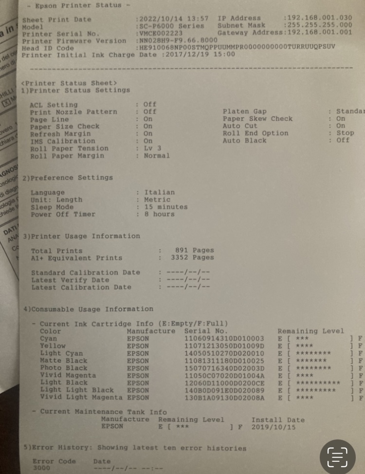 Vendo plotter Epson SC-P6000 perfettamente funzionante  in vendita - foto 3