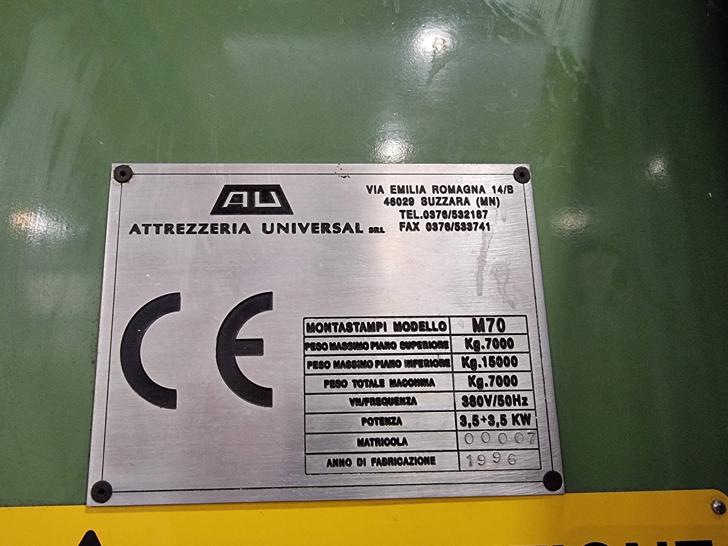 MONTASTAMPI "ATTREZZERIA UNIVERSAL" MOD. M70 in vendita - foto 2