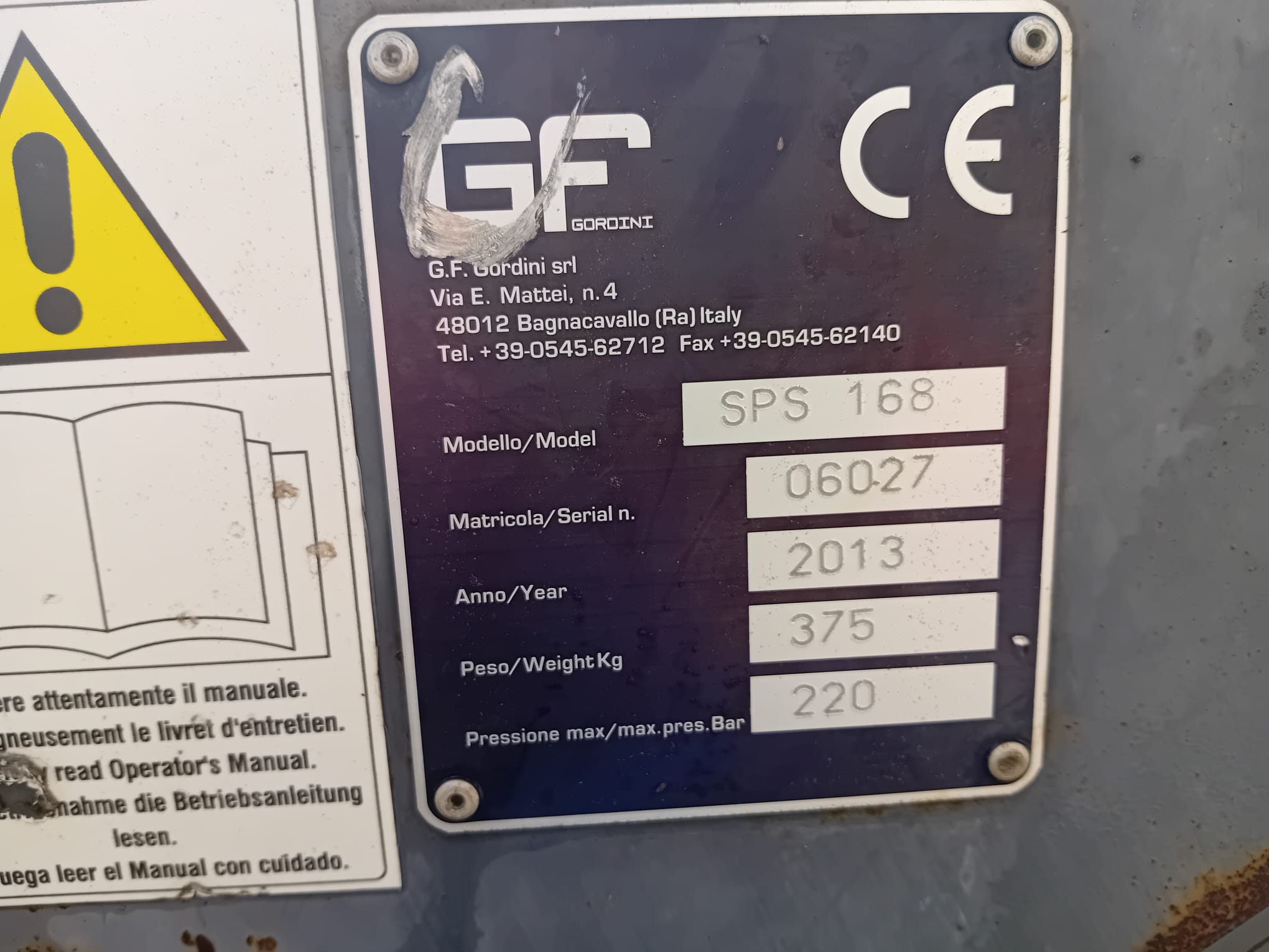 Benna spazzatrice GF GORDINI,SPS 168  in vendita - foto 2