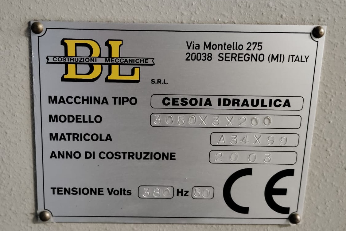 CESOIA BL  3000 X 3 /4 X 200 IDRAULICA  in vendita - foto 2