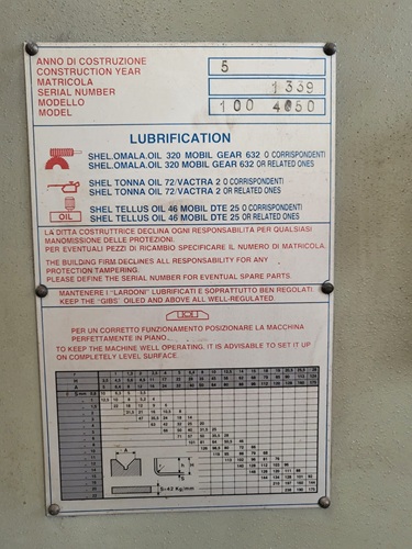 PIEGATRICE  VIMERCATI   4050 X 100 TON  in vendita - foto 5