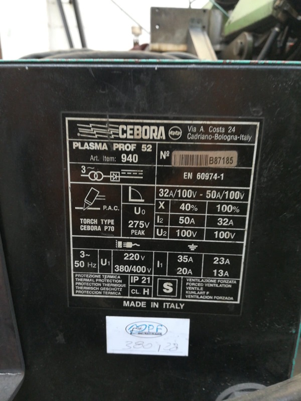 TAGLIO PLASMA  CEBORA   PROF 52 in vendita - foto 4