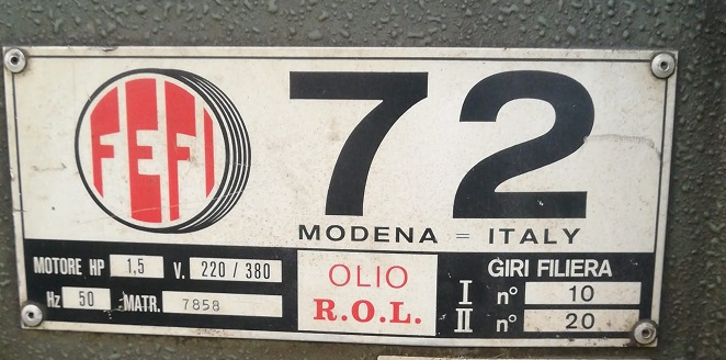 FILETTATRICE FEFI  GIRI DA 10/20 in vendita - foto 6