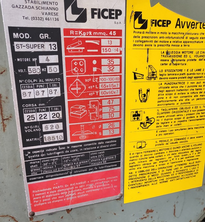 CESOIA UNIVERSALE FICEP  Modello:  St Super 13 in vendita - foto 4