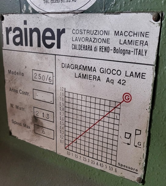 SCANTONATRICE RAINER   MOD 250/6 in vendita - foto 2
