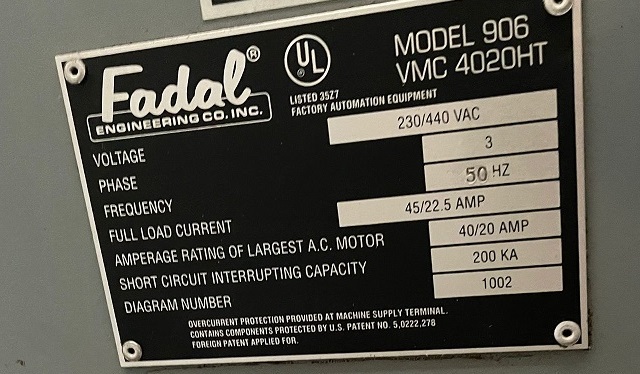 CENTRO DI LAVORO FADAL VMC 4020 MOD. 906-1 CNC 88 HS in vendita - foto 2