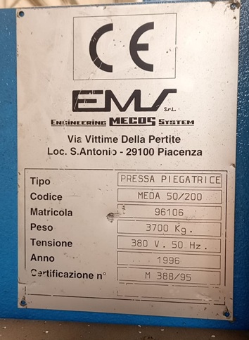 PIEGATRICE MECOS   2000 X 50 TON in vendita - foto 7