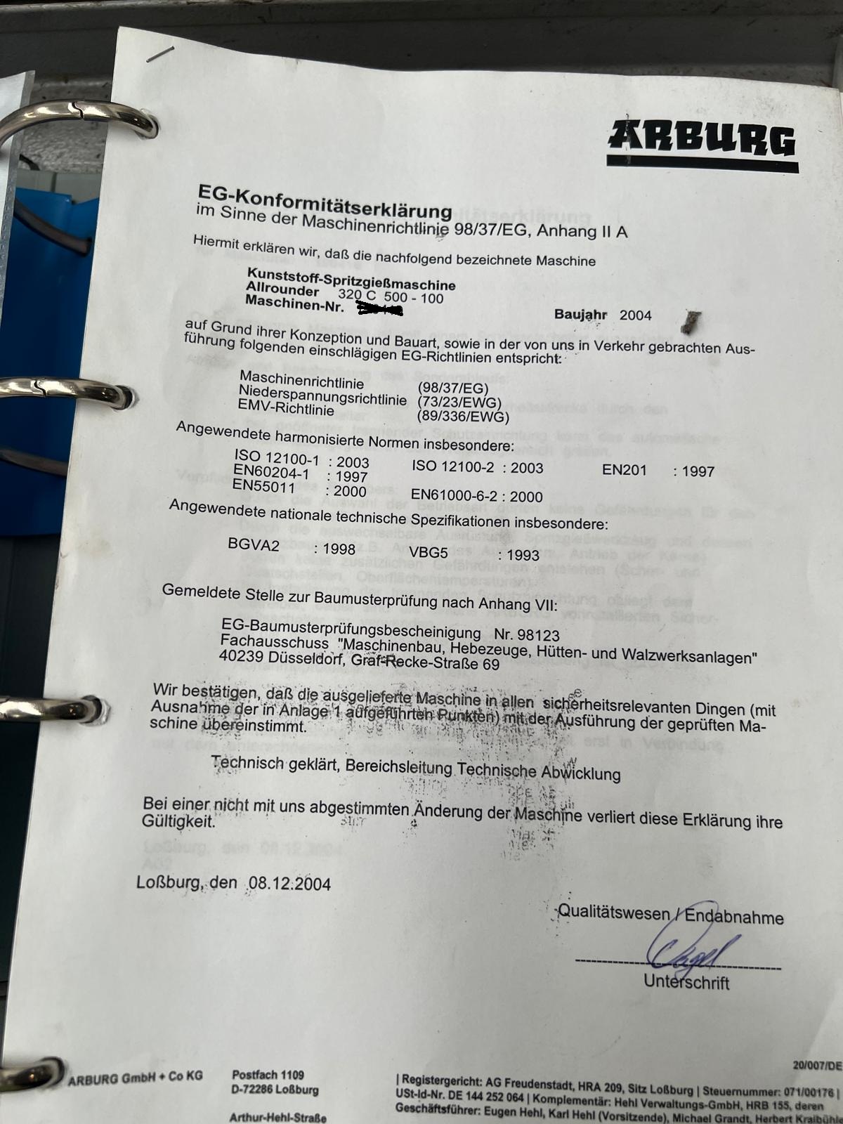 ARBURG 320-C-500-100 CENTEX -CE- vite 30 in vendita - foto 2