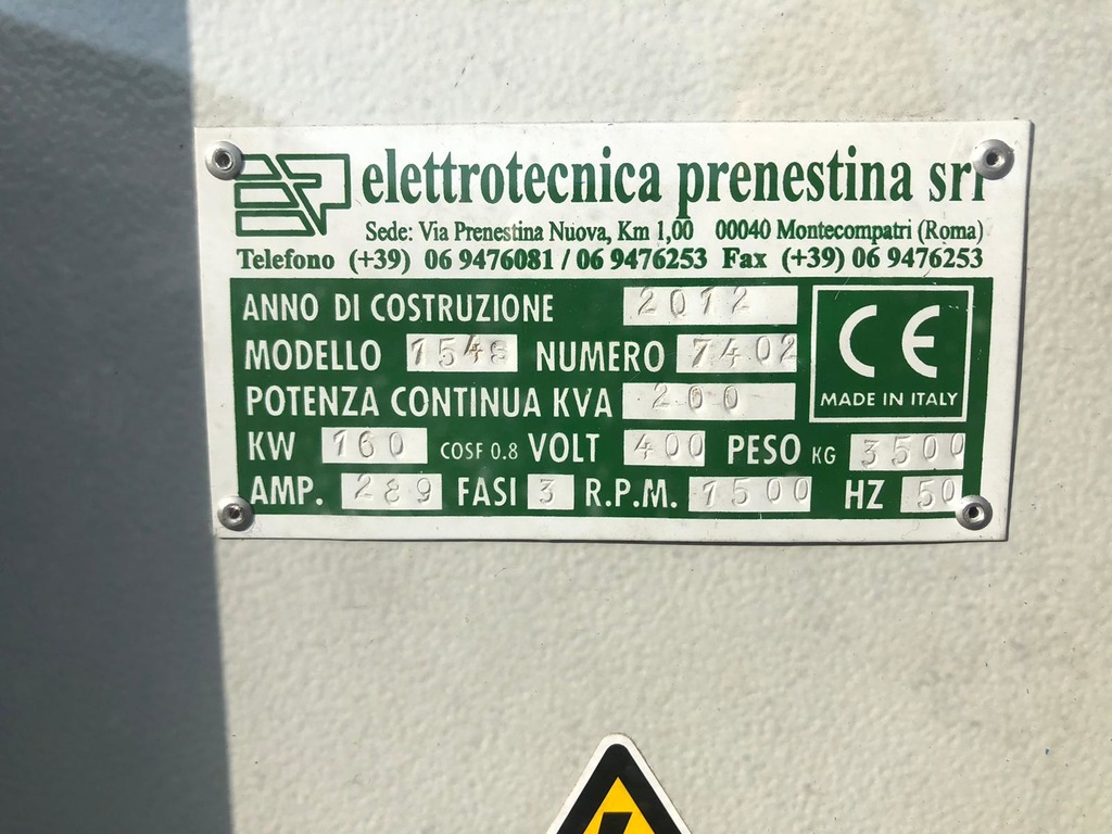 Gruppo Elettrogeno Diesel Insonorizzato 200 kVA-160 kW in vendita - foto 5