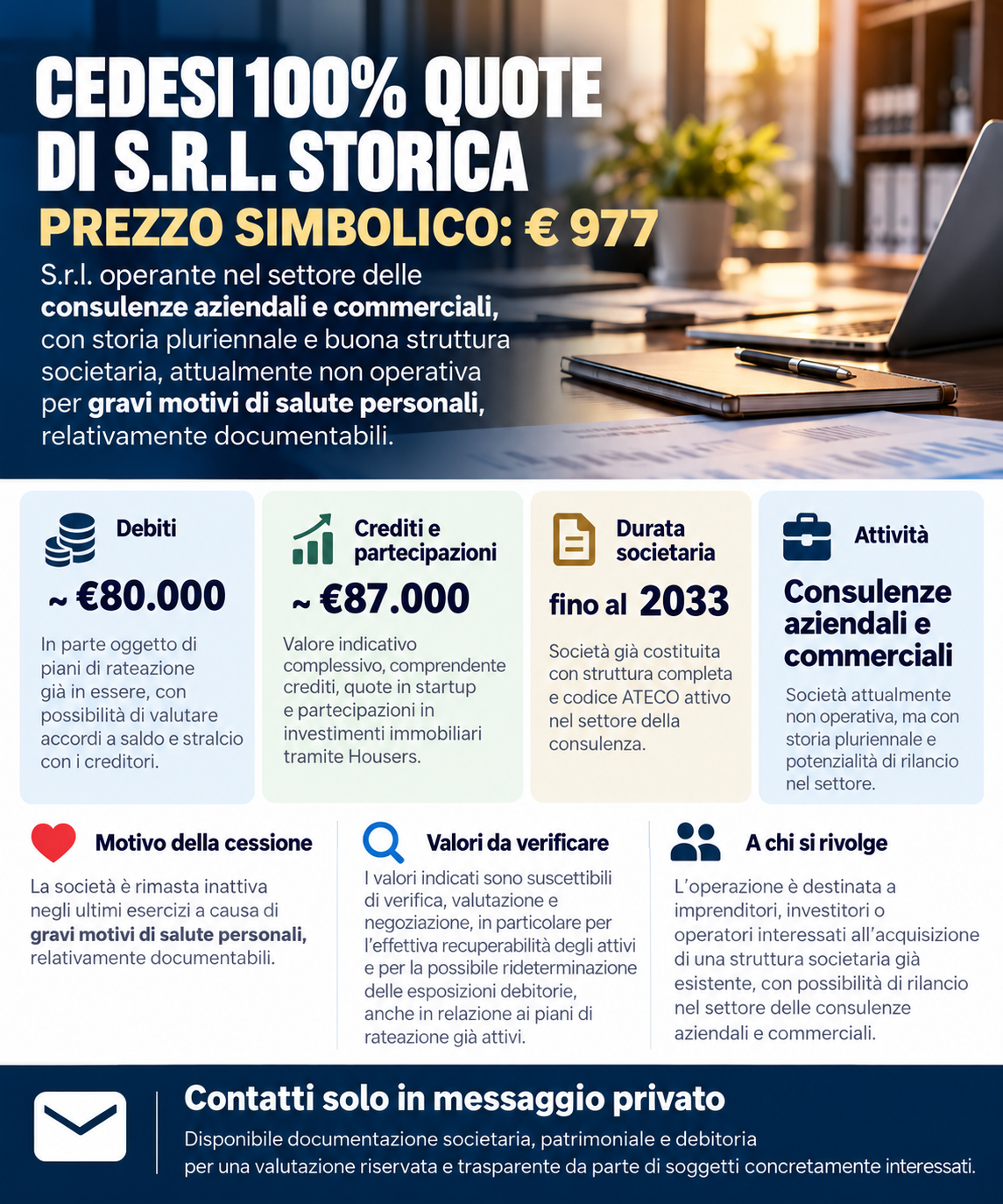 Quote Srl in vendita