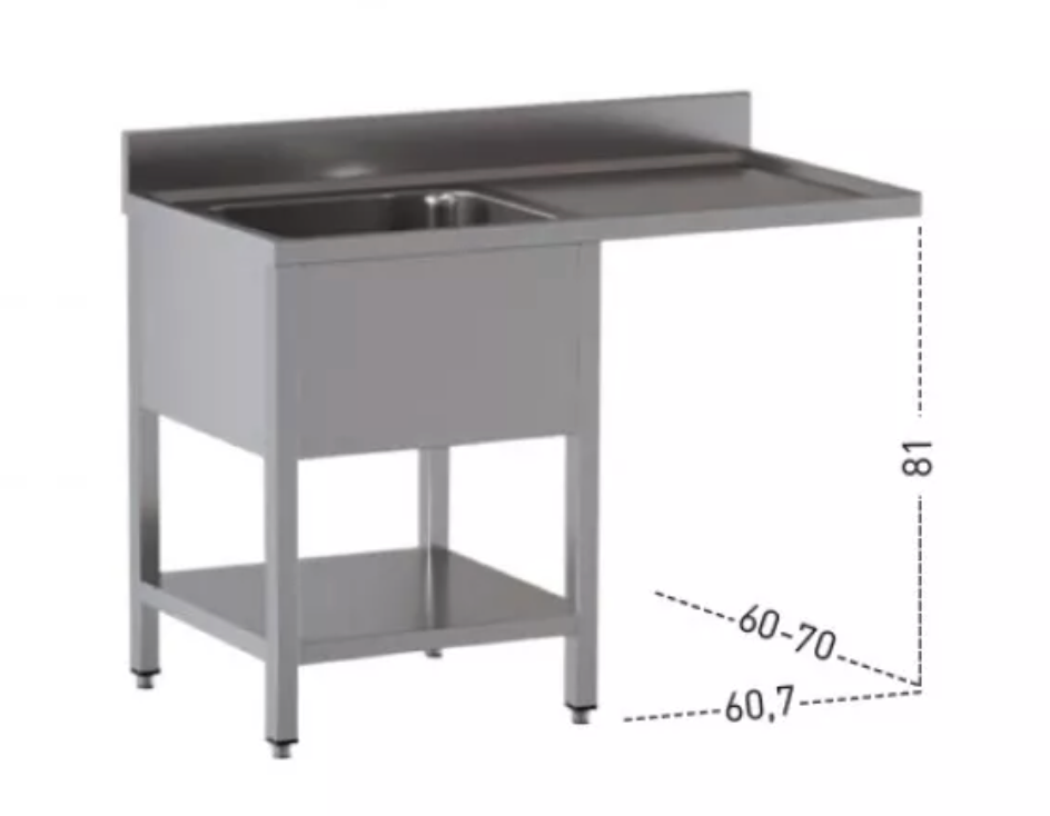 Lavello Acciaio Inox Una Vasca con Sgocciolatoio in vendita - foto 1