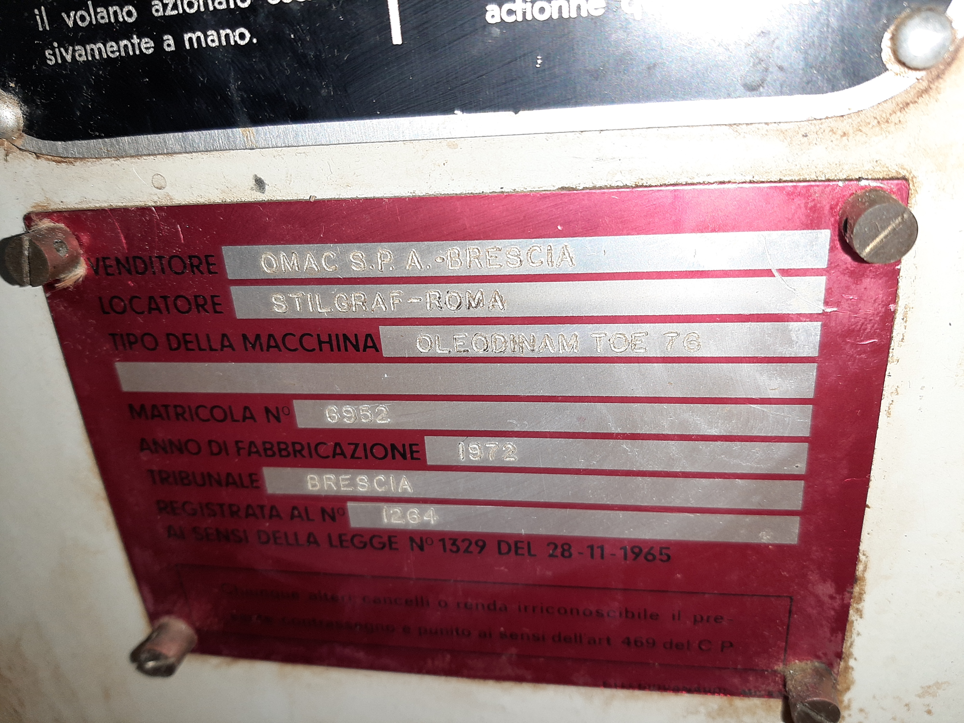 Tagliacarte da tipografia OMAC 76 – Taglierina luce 76 in vendita - foto 6