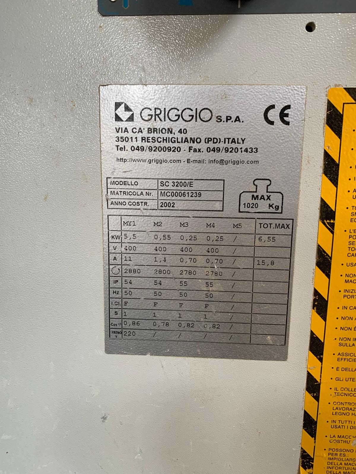 Sega squadratrice GRIGGIO SC3200E (3800mm) in vendita - foto 6