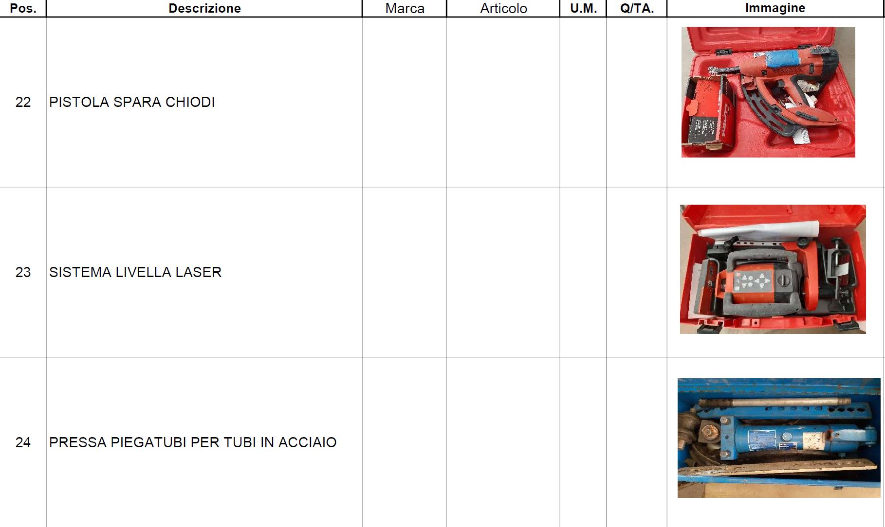STOCK DI ATTREZZATURA INDUSTRIALE in vendita - foto 6