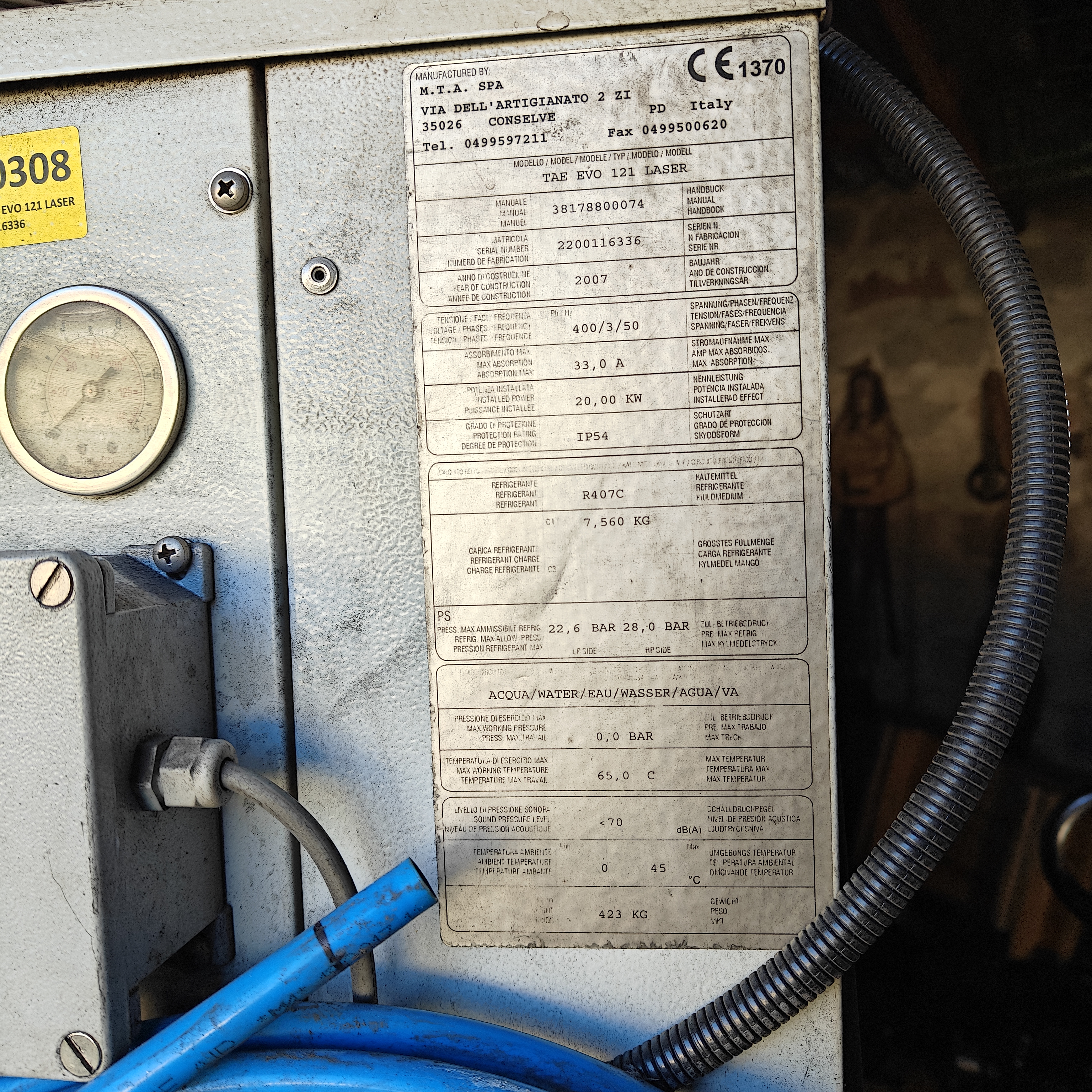 Chiller MTA TAE EVO LASER 121 in vendita - foto 2