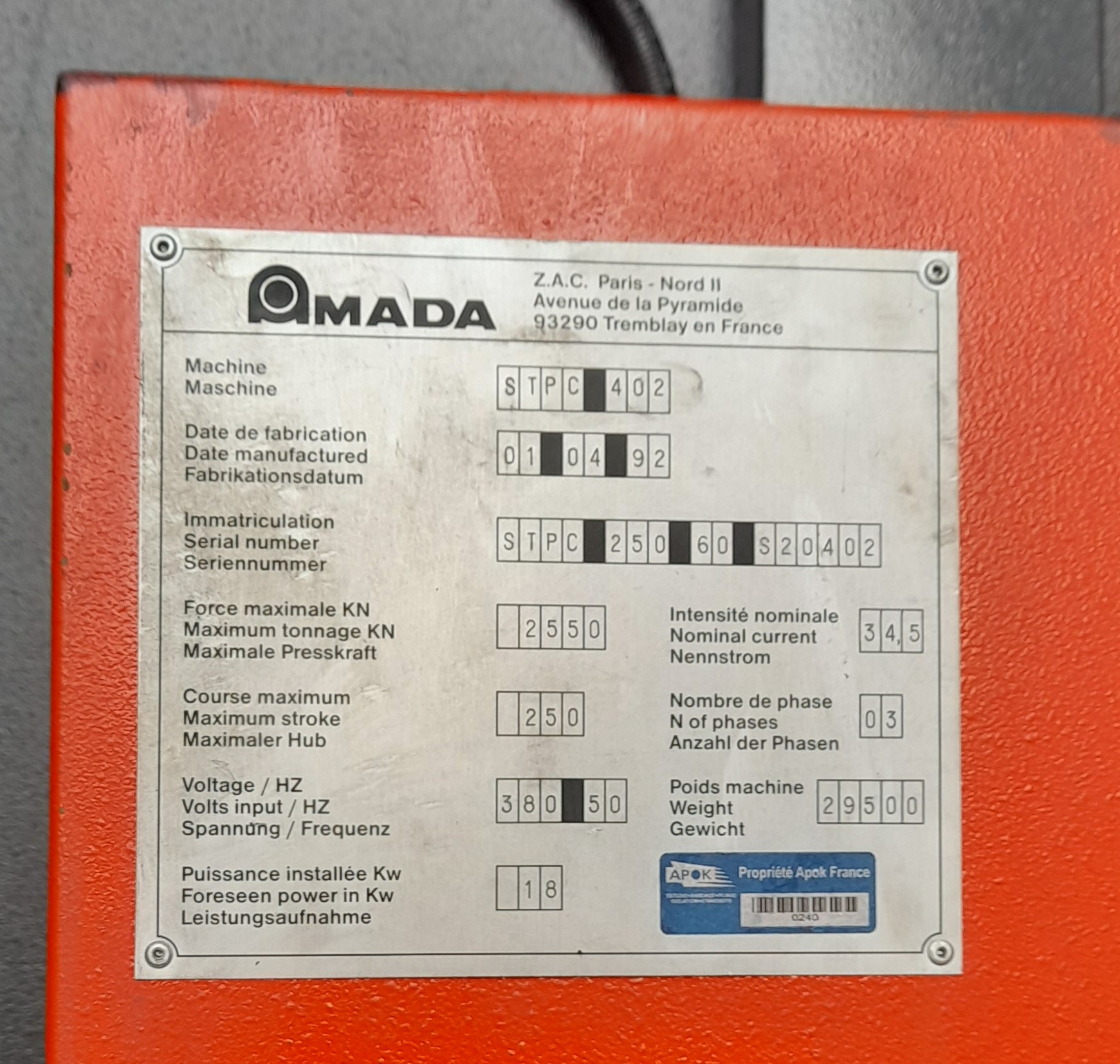 PRESSA PIEGATRICE AMADA 6000X250 TON STPC in vendita - foto 6