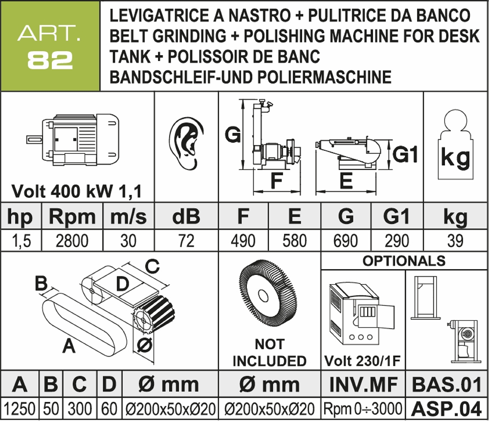 Levigatrice a nastro Aceti ART.82 Nuova  in vendita - foto 2