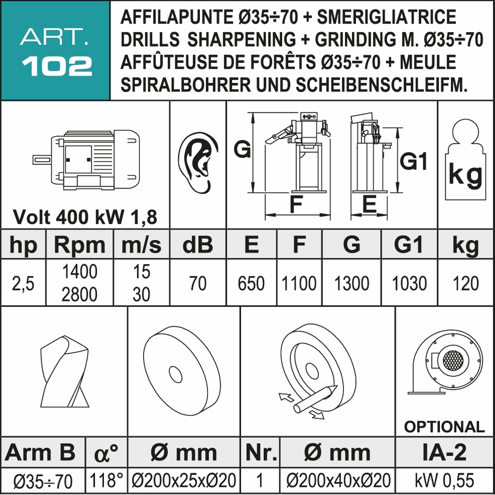 Affilautensili Aceti ART.102 Nuova in vendita - foto 2