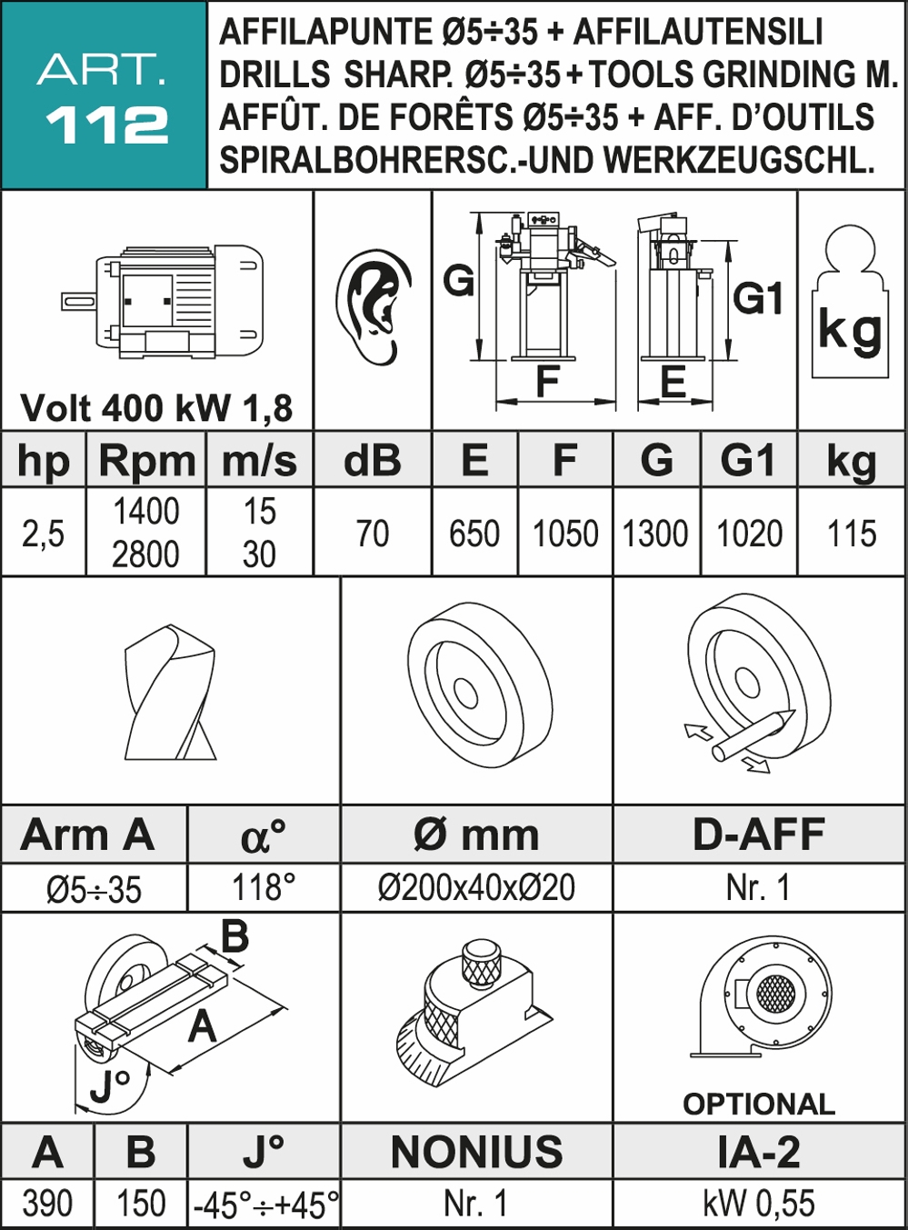 Affilautensili Aceti ART.112 Nuova in vendita - foto 2