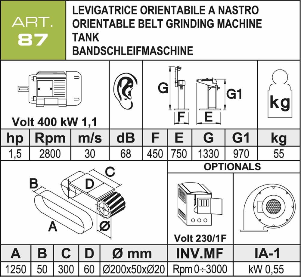Levigatrice a nastro Aceti ART.87 Nuova in vendita - foto 2
