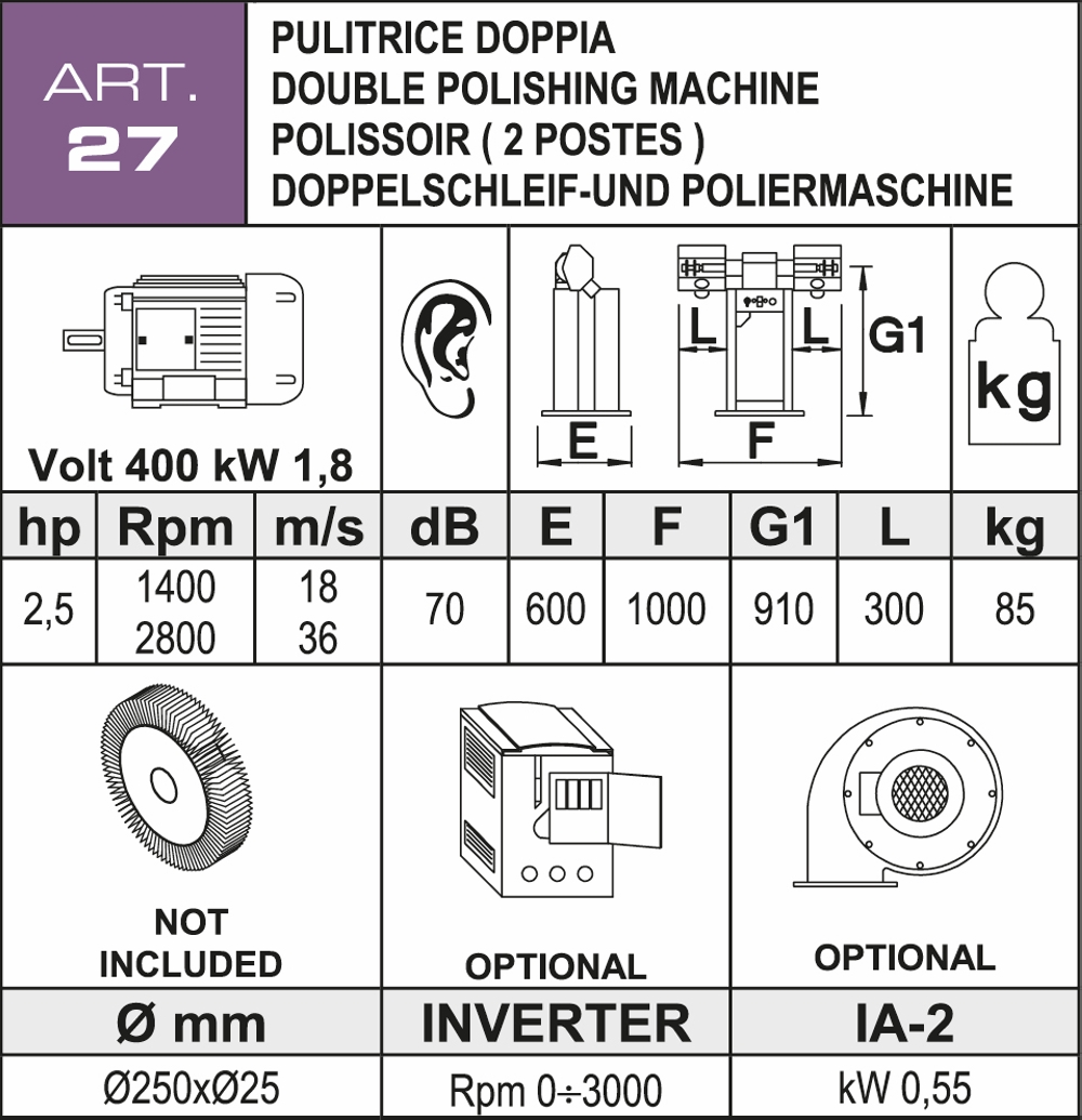 Pulitrice Aceti ART.27 nuova in vendita - foto 2