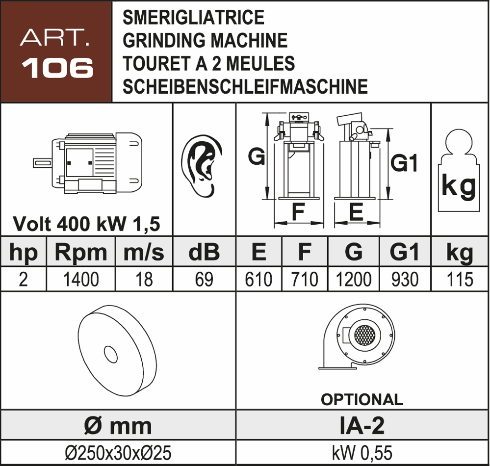 Smerigliatrice Aceti ART.106 Nuova in vendita - foto 2