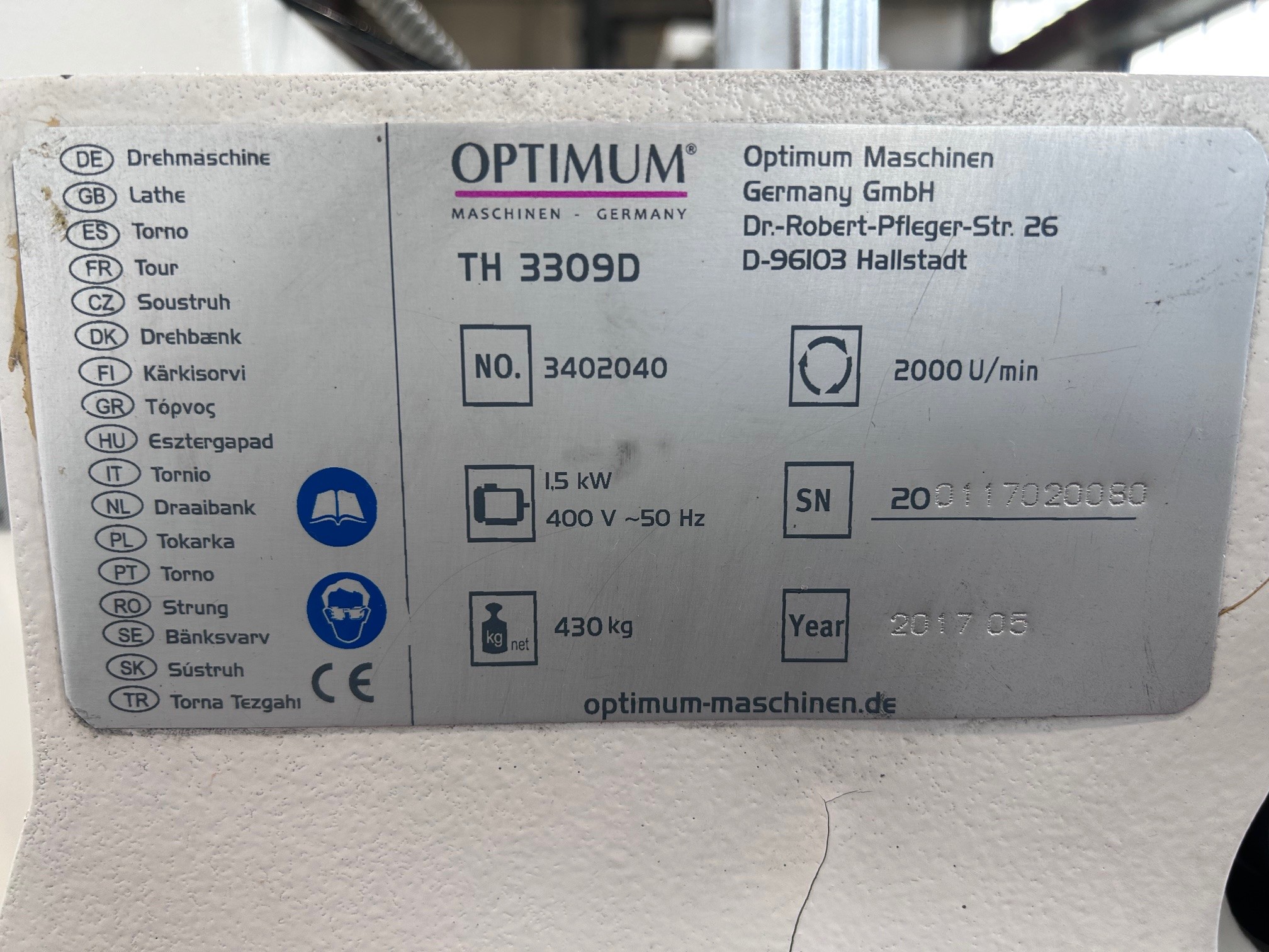 Tornio Optimum usato Mod: TH 3309D  in vendita - foto 3