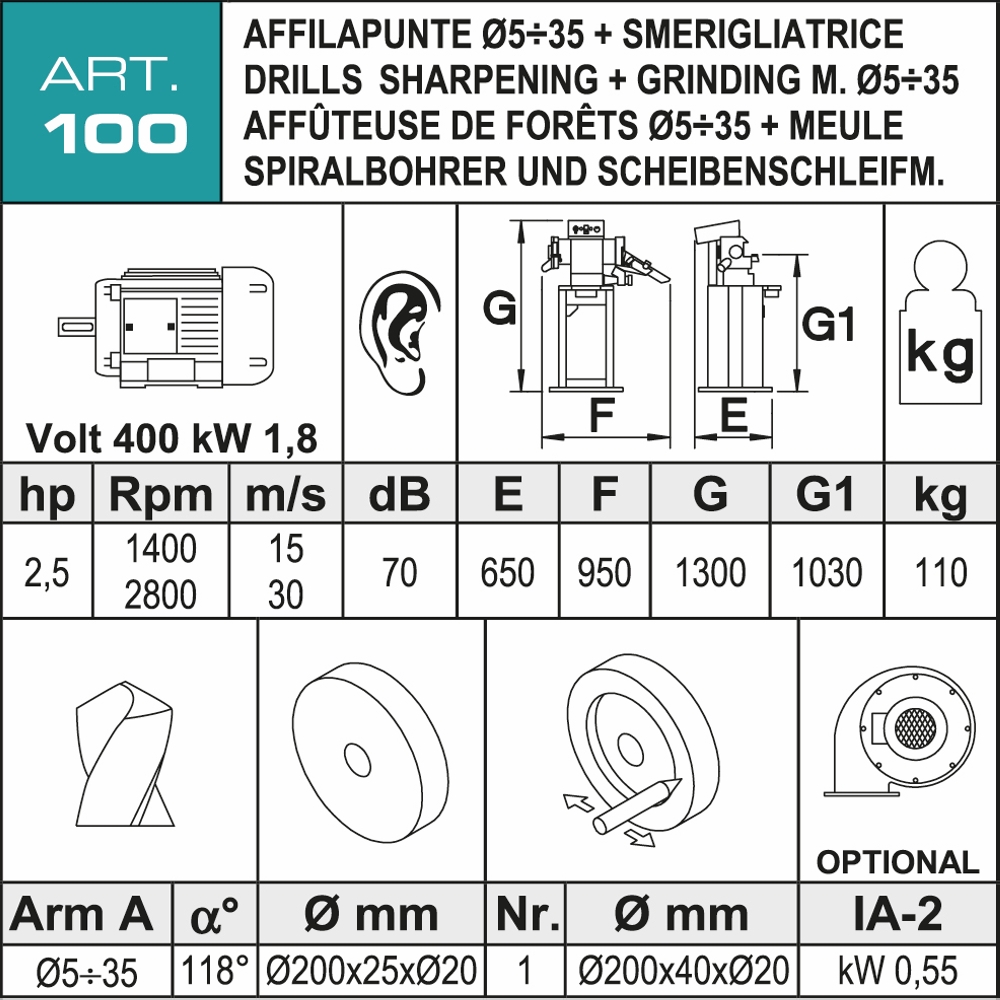 Affilautensili Aceti ART.100 Nuova in vendita - foto 2
