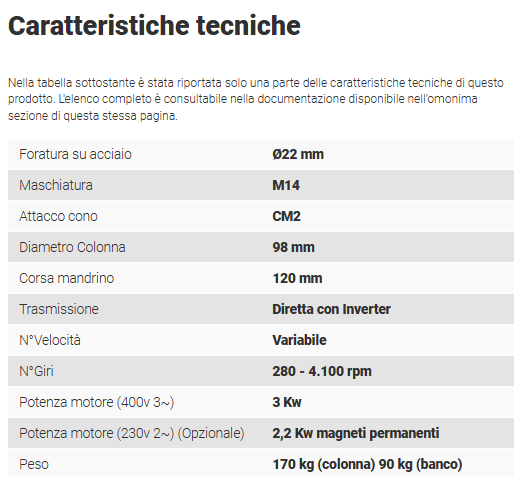Trapano a colonna Serrmac ETD 22 Nuovo in vendita - foto 2