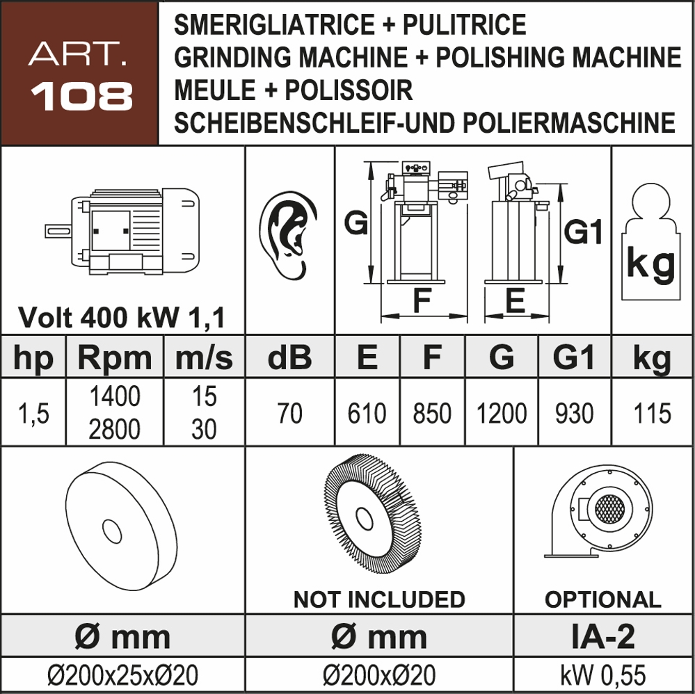 Smerigliatrice Aceti ART.108 Nuova in vendita - foto 2