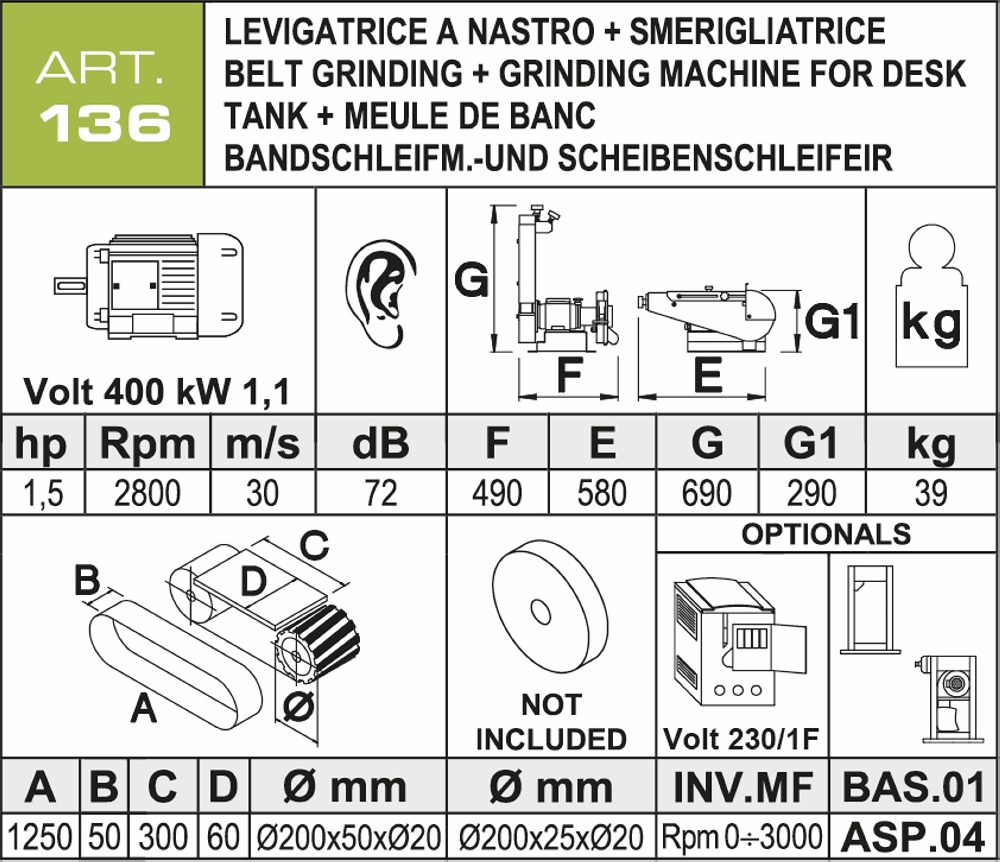 Levigatrice a nastro Aceti ART.136 Nuova in vendita - foto 2
