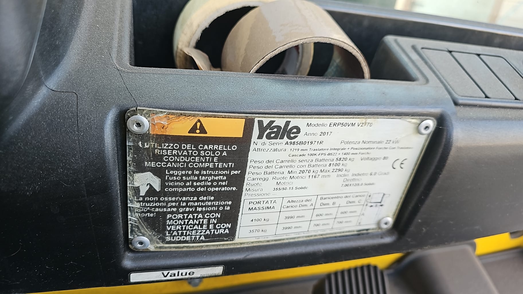 Carrello elev. YALE ERP50VM 5 ton elettrico anno 2017 in vendita - foto 5